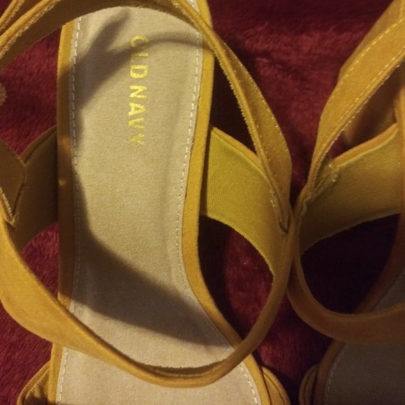 Suede Mustard Heeled Sandals - Picture 4 of 4